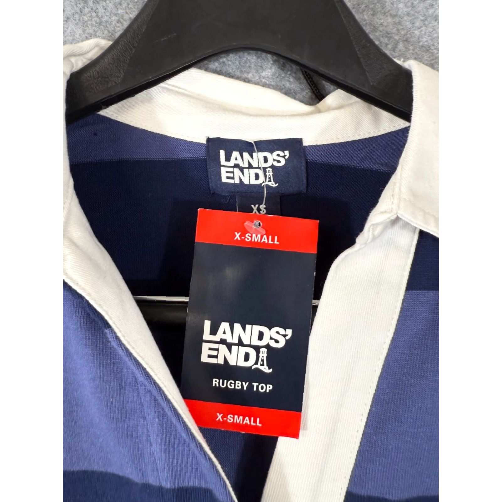 Lands' End Lands' End Rugby Polo Shirt Womens XS Blue Colourblock Long Sleeve Classic Polo Shirt Size XS / US 0-2 / IT 36-38 - 5 Thumbnail