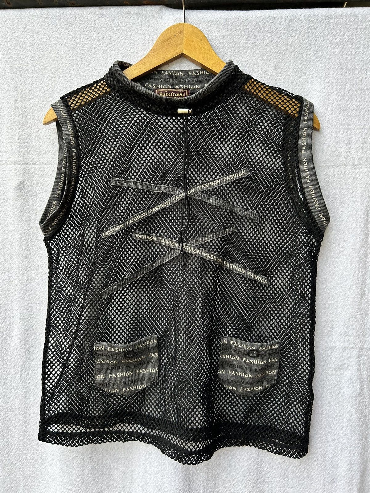 Beauty Beast × If Six Was Nine × KMRii Open fishnet tanktop double pocket japan style Size US M / EU 48-50 / 2 - 1 Thumbnail