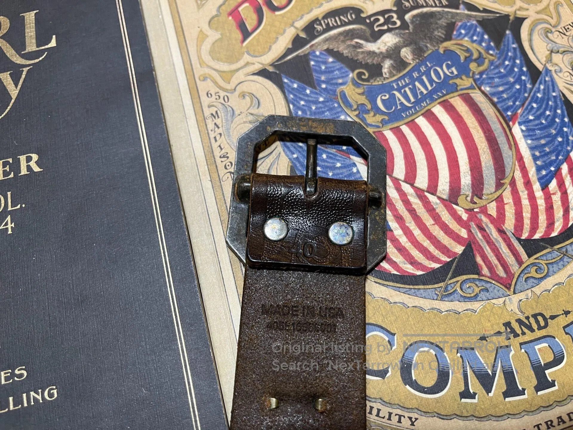 RRL Ralph Lauren limited edition montana carved leather belt. Size ONE SIZE - 2 Thumbnail