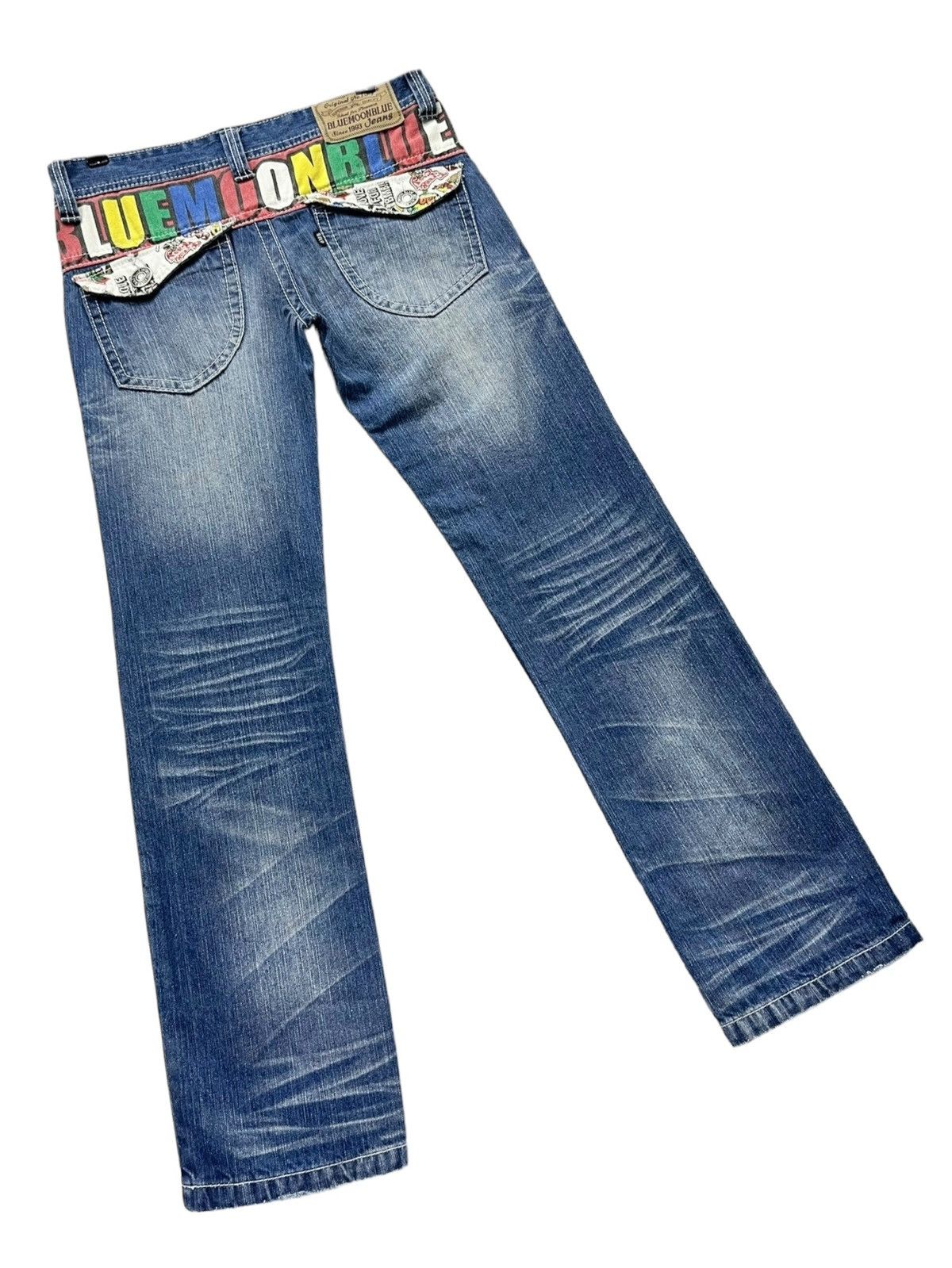 Moonstar DOPE💥 90’s Japanese Surf Brand Rainbow Spellout Waist Jeans Size US 30 / EU 46 - 5 Thumbnail