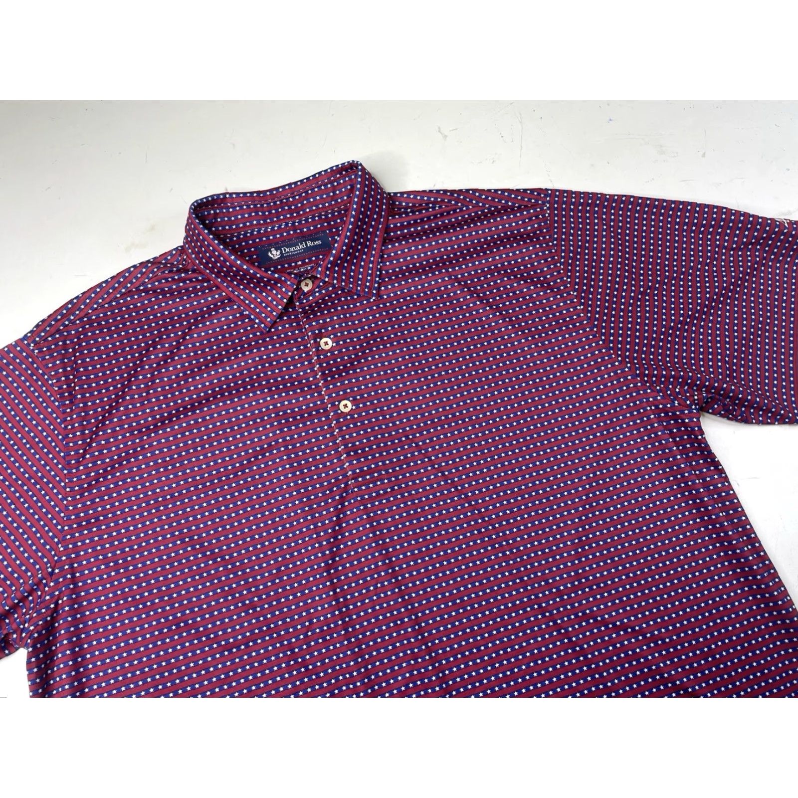 Vintage Donald Ross Sportswear Polo Shirt Mens XL Performance Stars Stripes Bridge Logo Size US XL / EU 56 / 4 - 2 Thumbnail