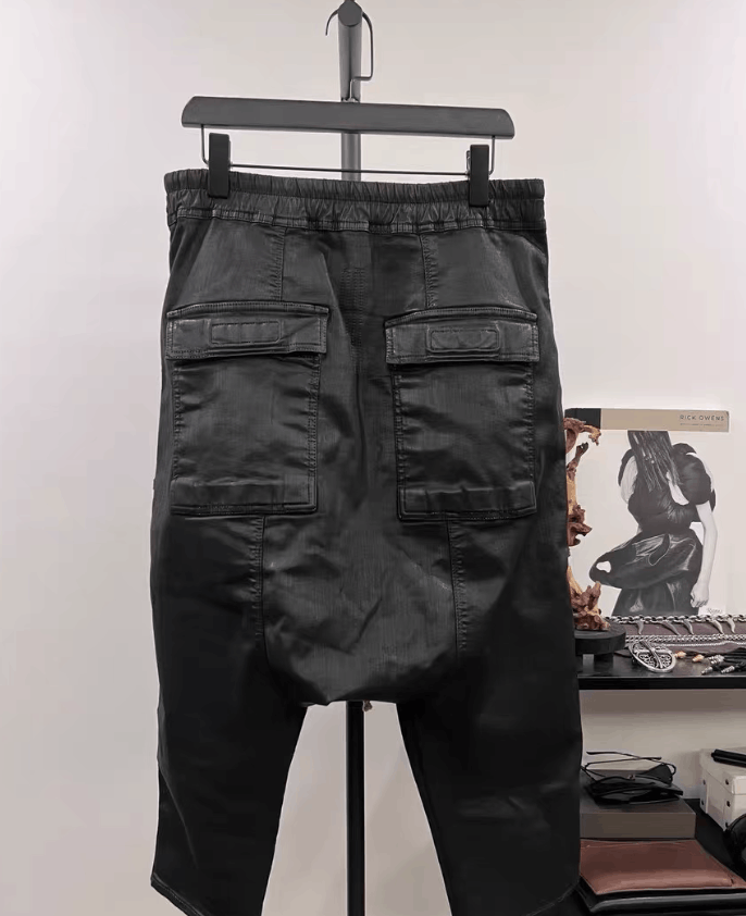 Rick Owens Rick Owens DRKSHDW Wax Coated Cropped Pants K35 Size US 33 - 2 Thumbnail
