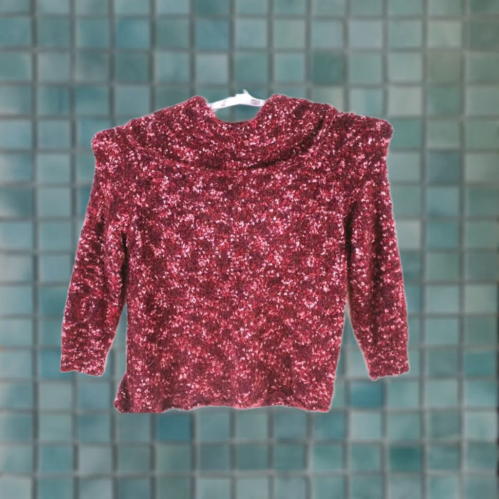 Vintage VINTAGE Knox Rose Womens Brandy Wine On Off Shoulder Pullover Fuzzy Sweater Size XXL Size XXL / US 16-18 / IT 52-54 - 1 Thumbnail