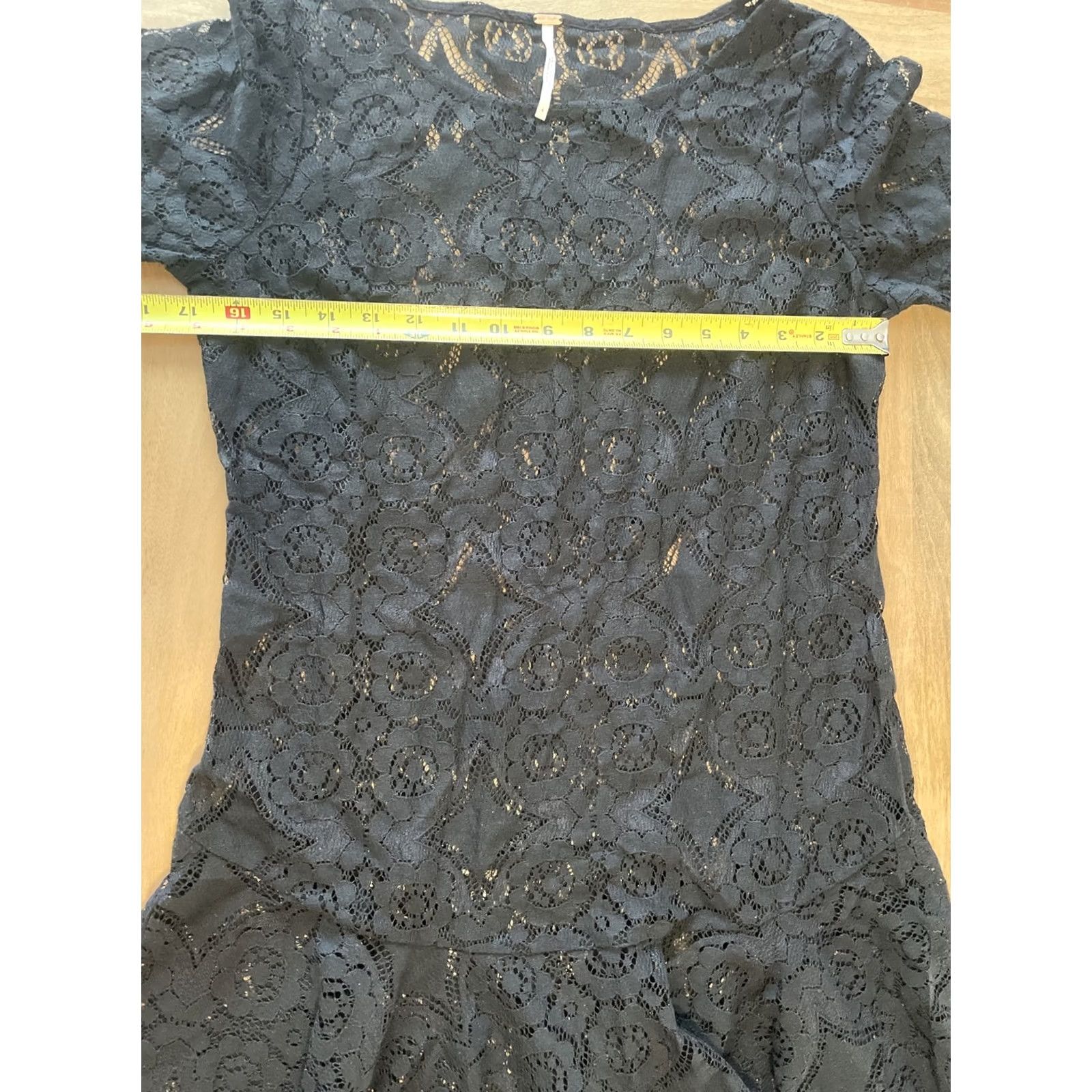Free People Free People Dress 3/4 Sleeve Boho Lace Floral Black Short Mini Women 4 Summer Spring Mens? Size S / US 4 / IT 40 - 6 Thumbnail