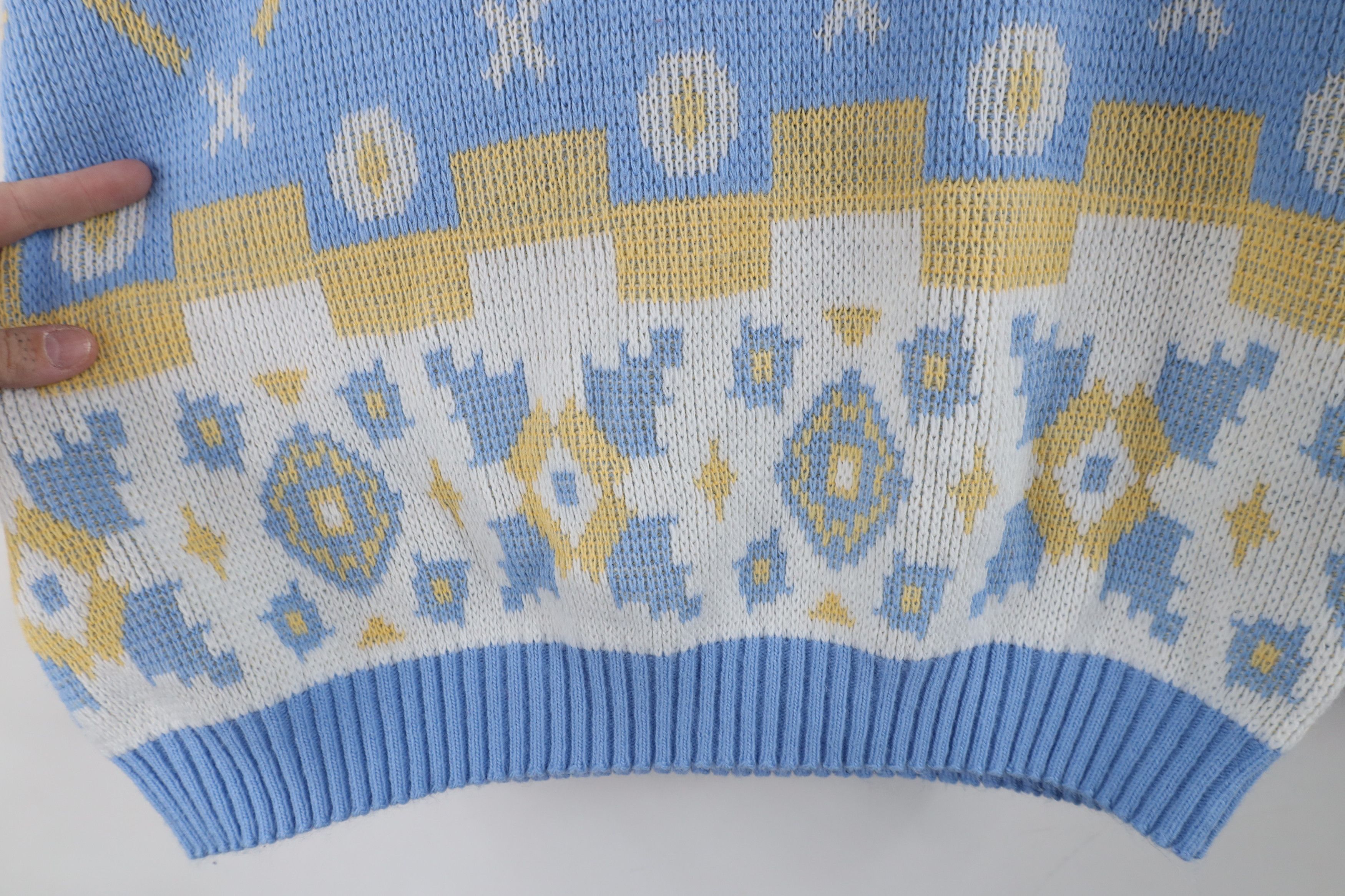 Vintage Vintage 90s Streetwear Fair Isle Knit Crewneck Sweater USA Size L / US 10 / IT 46 - 9 Thumbnail