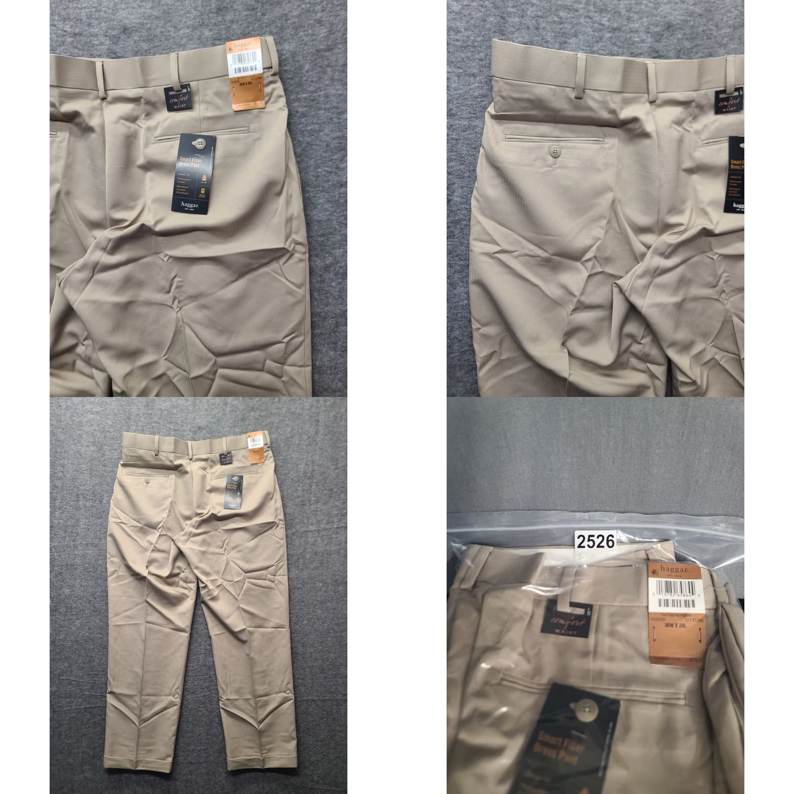Haggar Haggar Smart Fiber Dress Pant Mens 36x29 Classic Fit Straight Leg Repreve Casual Pants Beige Men's Dress Pants Smart Fiber City Wedding Size US 36 / EU 52 - 9 Thumbnail
