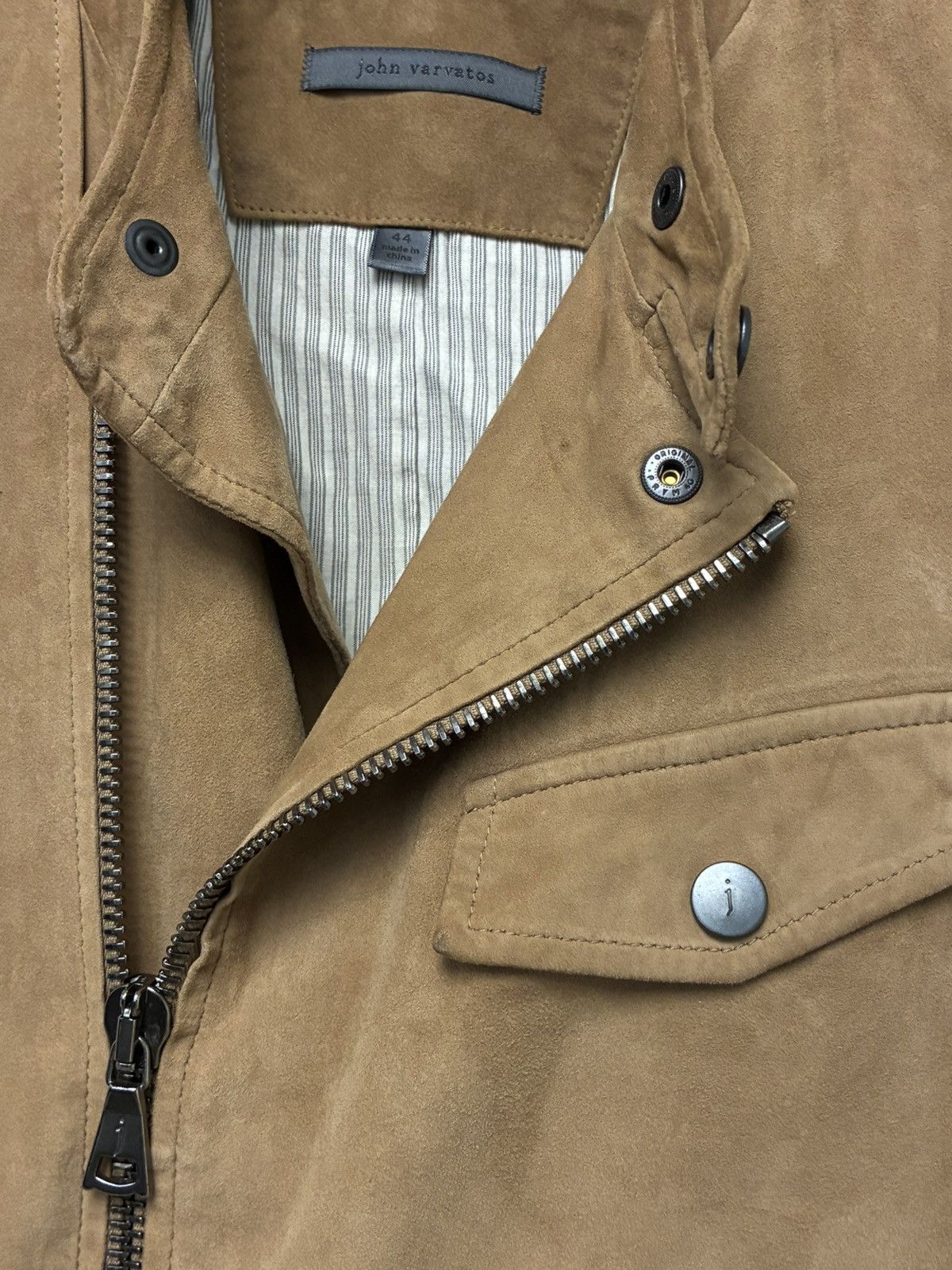 John Varvatos Suede Asymmetric Moto Jacket EU 44 USA 34 Size US S / EU 44-46 / 1 - 8 Thumbnail