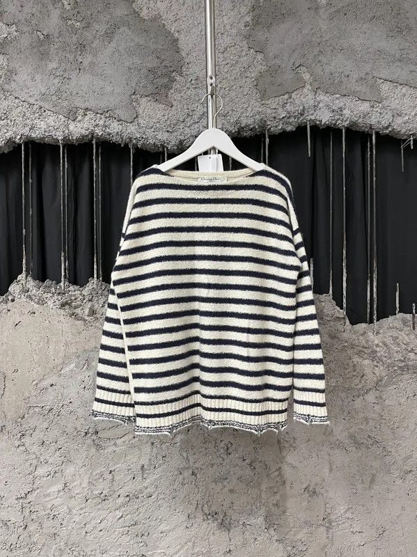 Dior Dior Women's Striped Cashmere Sweater 0089 Size ONE SIZE - 1 Thumbnail