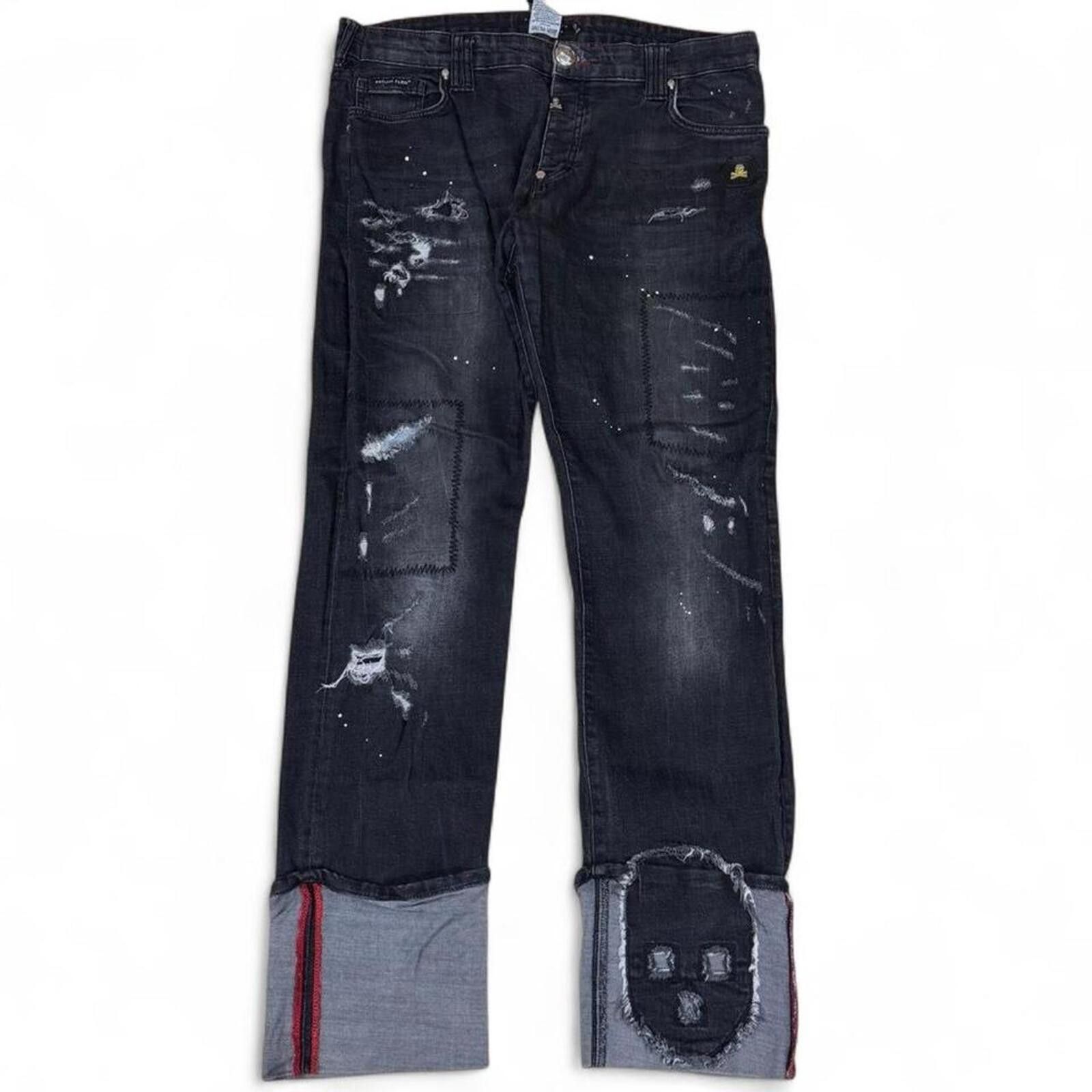 Philipp Plein Unique Philipp Plein designer denim jeans mask design on hem Size US 36 / EU 52 - 1 Thumbnail