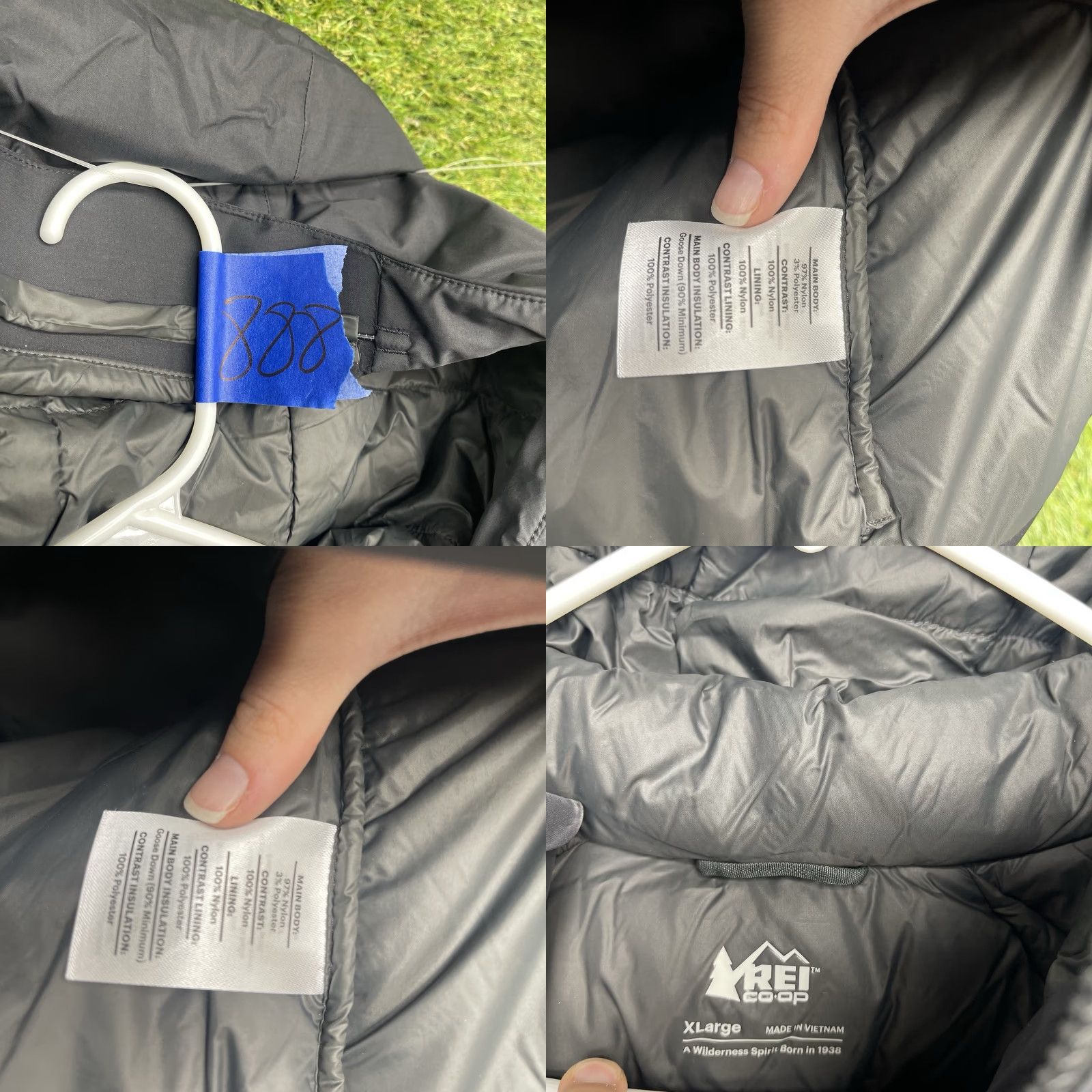 Vintage REI Co-op Jacket Womens XL Black Stormhenge 850 Down Waterproof Hooded Coat Hike Jacket Size XL / US 12-14 / IT 48-50 - 8 Thumbnail
