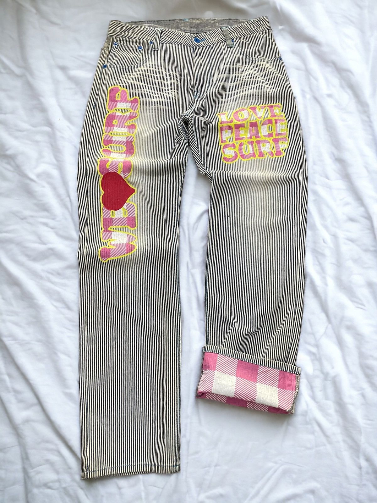 Hysteric Glamour Clone Devgru Hickory Stripe Love Surf Denim Pants Size US 34 / EU 50 - 2 Thumbnail