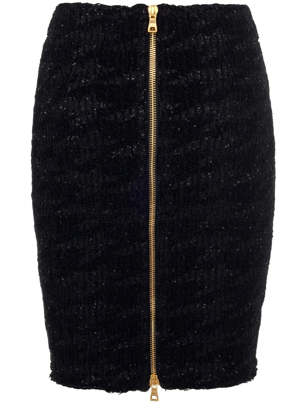 Balmain o1y0625 Midi Skirt in Black Size 30" / US 8 / IT 44 - 1 Thumbnail