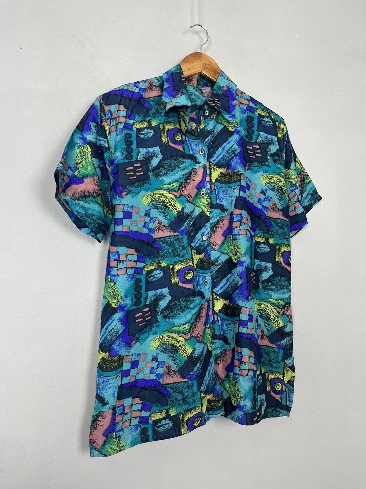 Vintage Vintage Y2K Silk Printed Short Sleeve Shirt Size US M / EU 48-50 / 2 - 4 Thumbnail