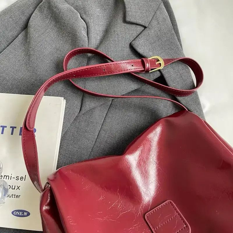 Designer × Japanese Brand Retro Vintage 90’s Trendy Burgundy Shoulder Bag Size ONE SIZE - 6 Thumbnail