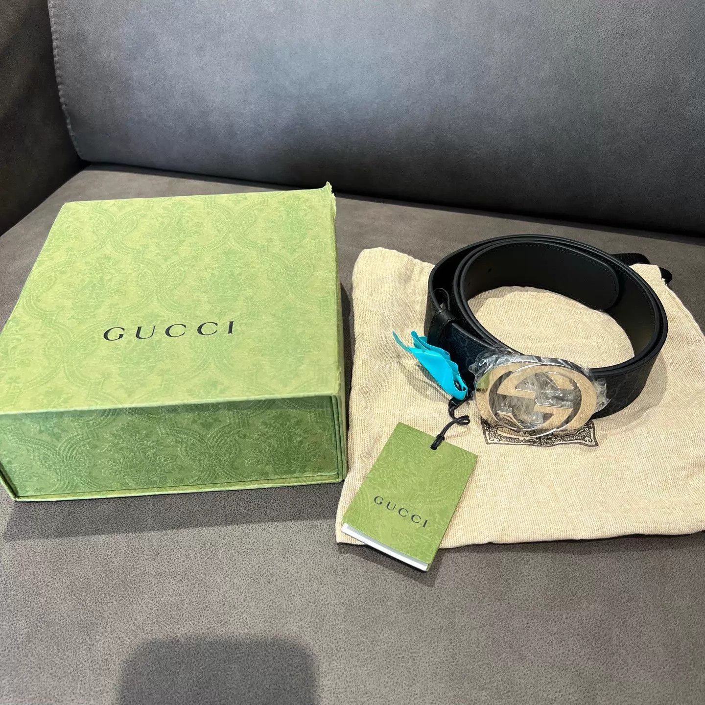 Gucci GUCCI GG Buckle Full Print 2-Sided Belt 100cm NWB Size ONE SIZE - 1 Thumbnail