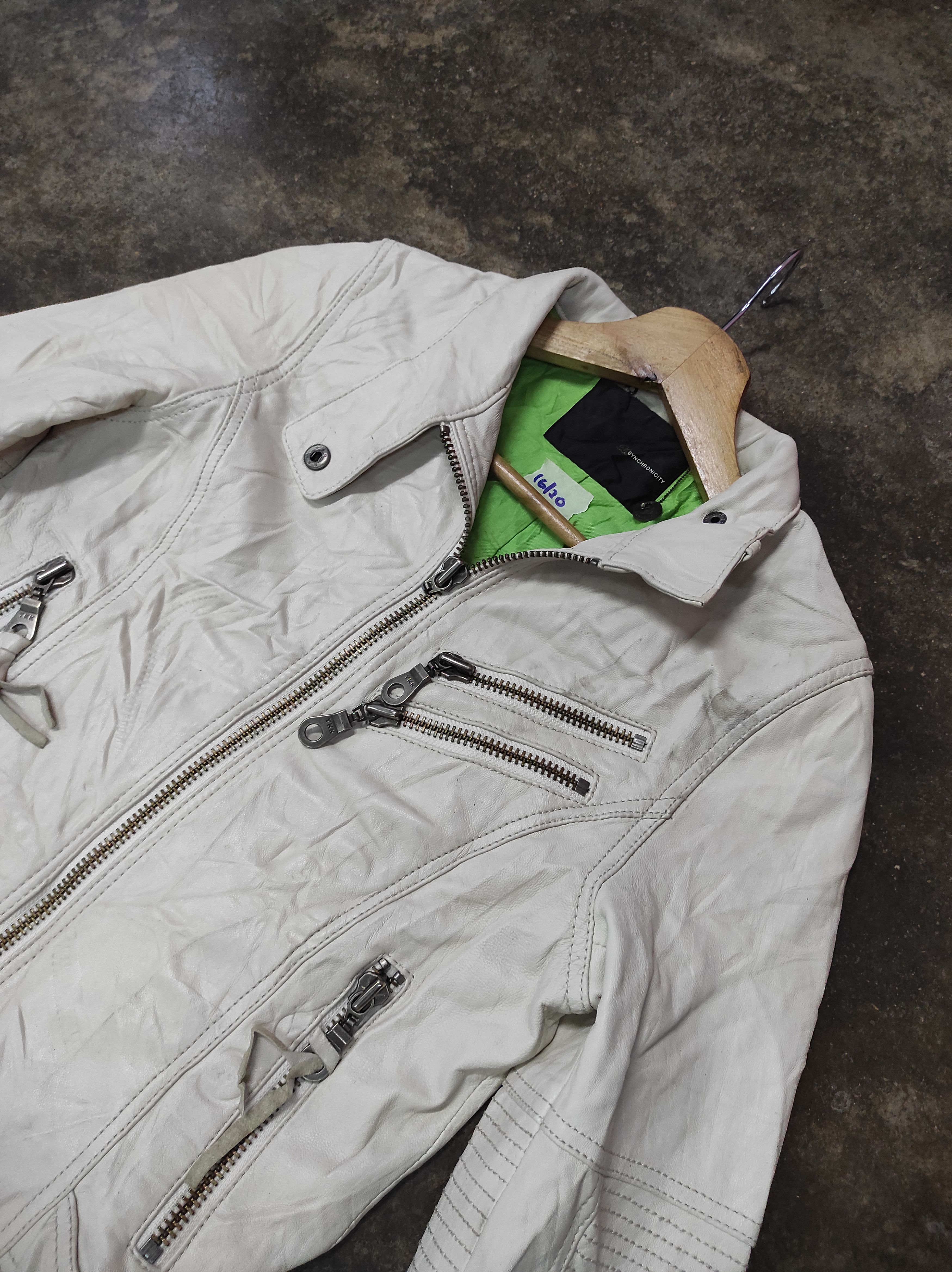 Japanese Brand SYNCHRONICITY LAMB LEATHER DOUBLE COLLAR JACKET Size XS / US 0-2 / IT 36-38 - 3 Thumbnail