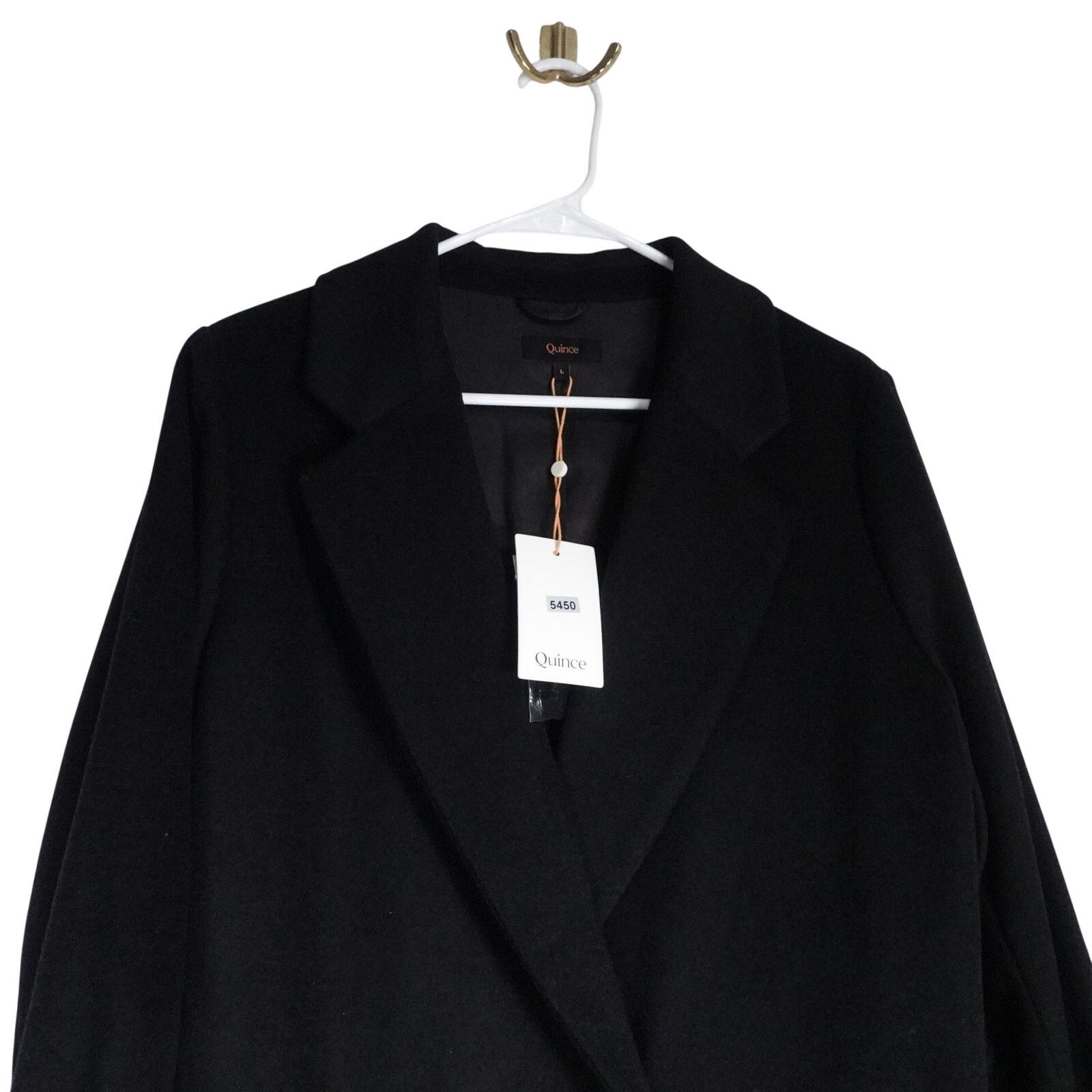 Quince Quince Large Black ItalianSingle Breasted Wool Coat Size L / US 10 / IT 46 - 4 Thumbnail