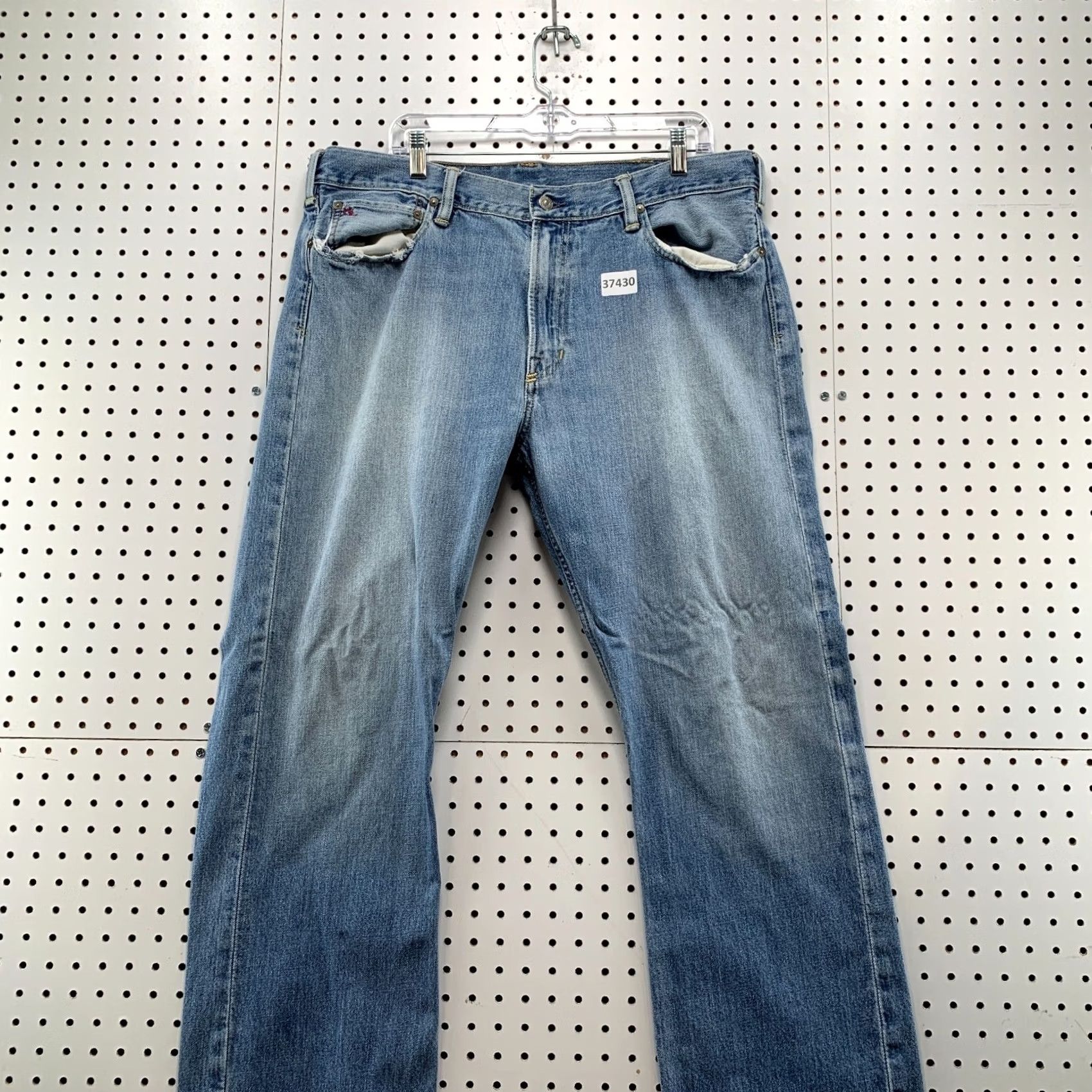 Polo Ralph Lauren Polo Ralph Lauren Denim Jeans Mens 38x32 Light Wash Baggy Straight Size US M / EU 48-50 / 2 - 2 Thumbnail