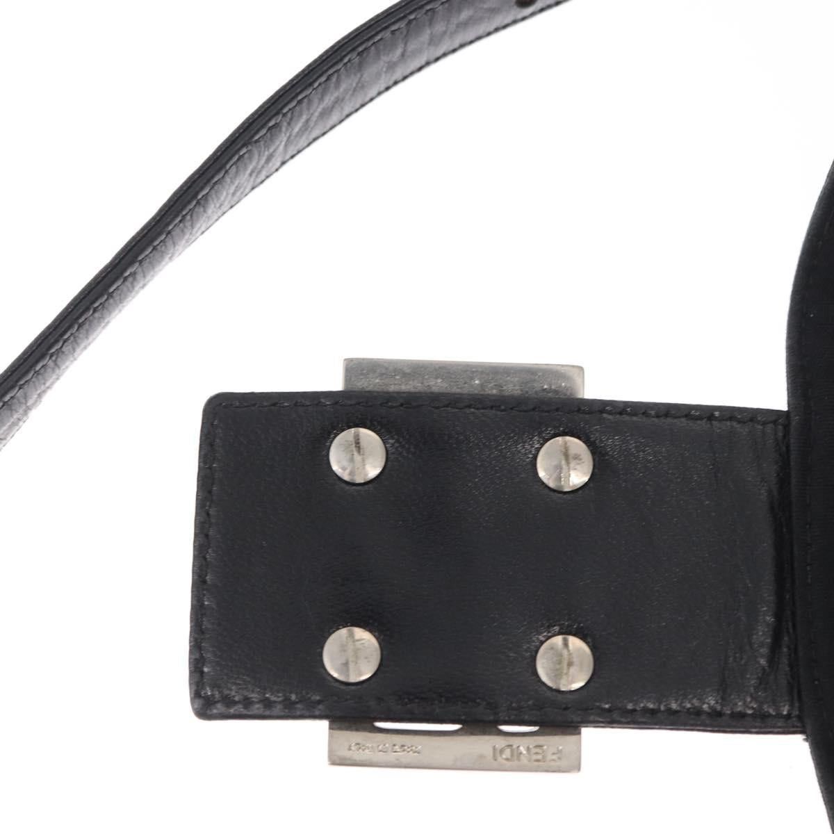 Fendi FENDI Mamma Baguette Shoulder Bag Nylon Black Silver Auth Size ONE SIZE - 10 Thumbnail