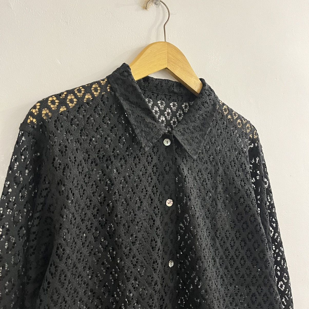 Japanese Brand Rope Mesh Crochet Button Up Size US M / EU 48-50 / 2 - 3 Thumbnail