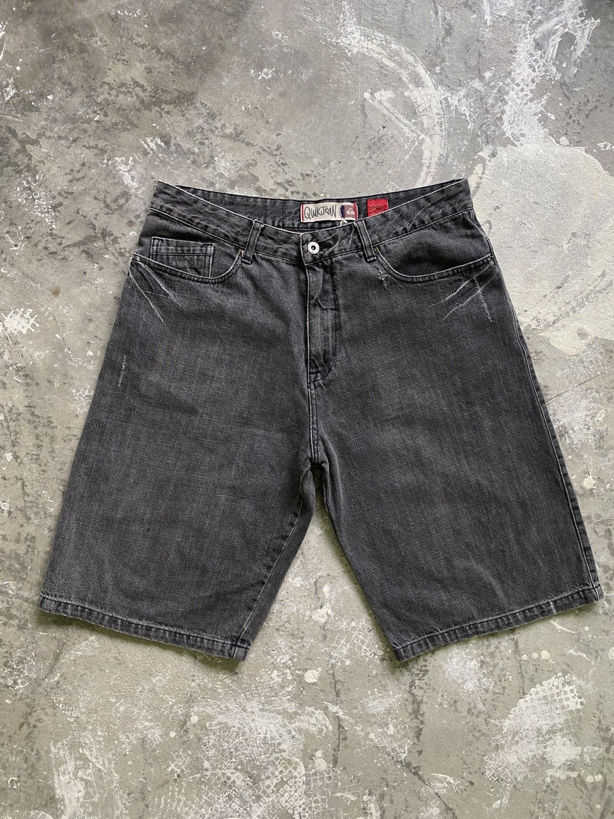 Quiksilver × Vintage Vintage Quiksilver Emberoidery Spellout Denim Short Pants Size US 33 - 7 Thumbnail