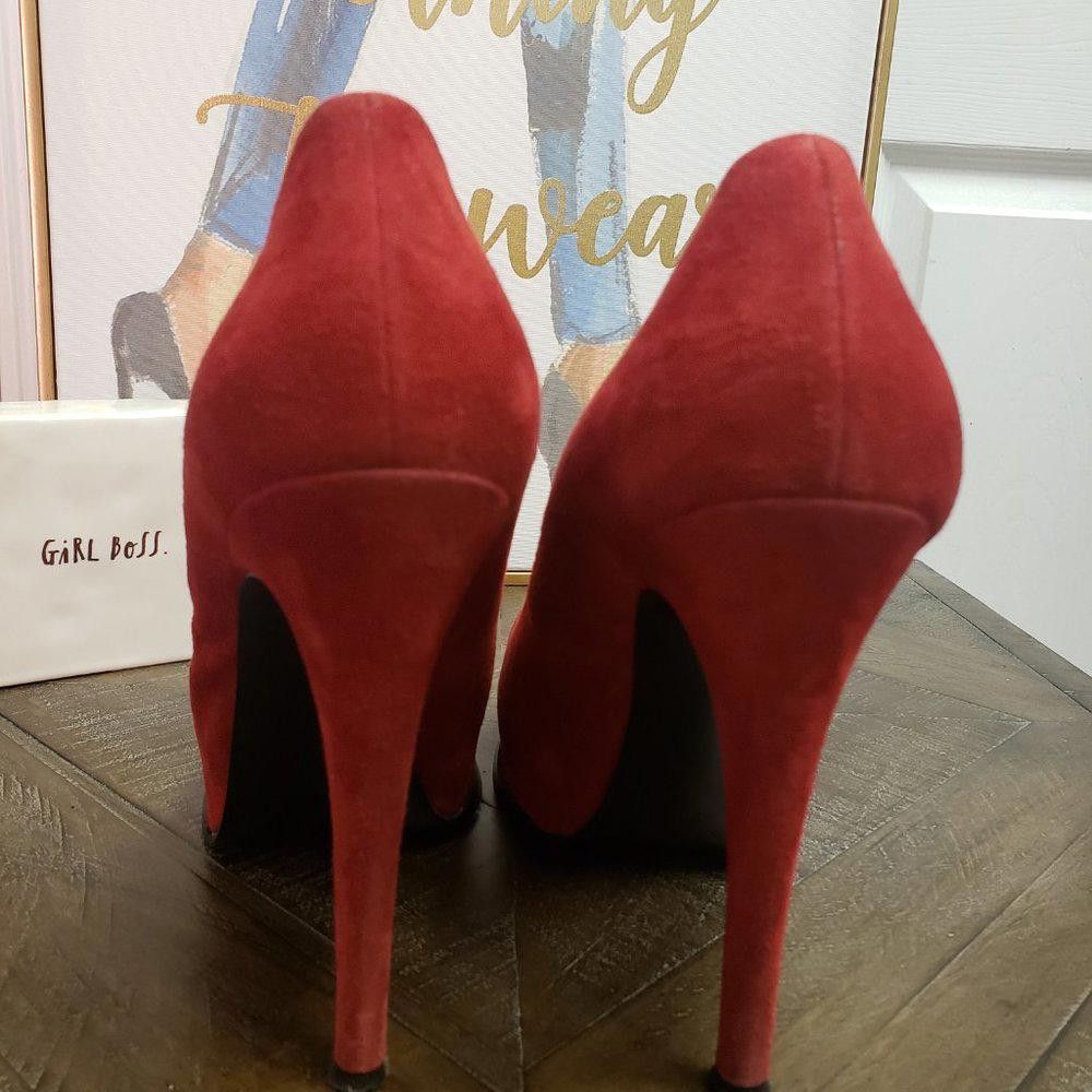 Guess GUESS Red Suede Pumps Size US 8.5 / IT 38.5 - 5 Thumbnail