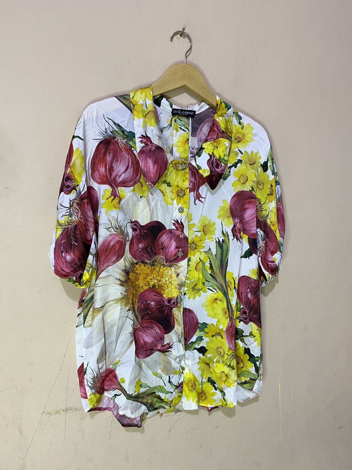 Dolce & Gabbana SS 2012 Dolce & Gabbana Onion Printed Silk Blouse Size S / US 4 / IT 40 - 2 Thumbnail