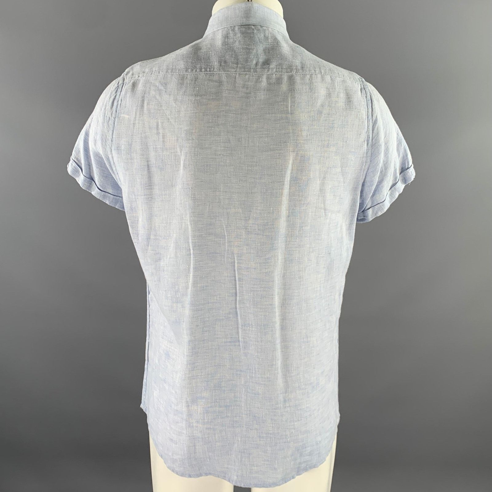 Other KINGSLEY M Blue Heather Linen Short Sleeve Shirt Size US M / EU 48-50 / 2 - 4 Thumbnail