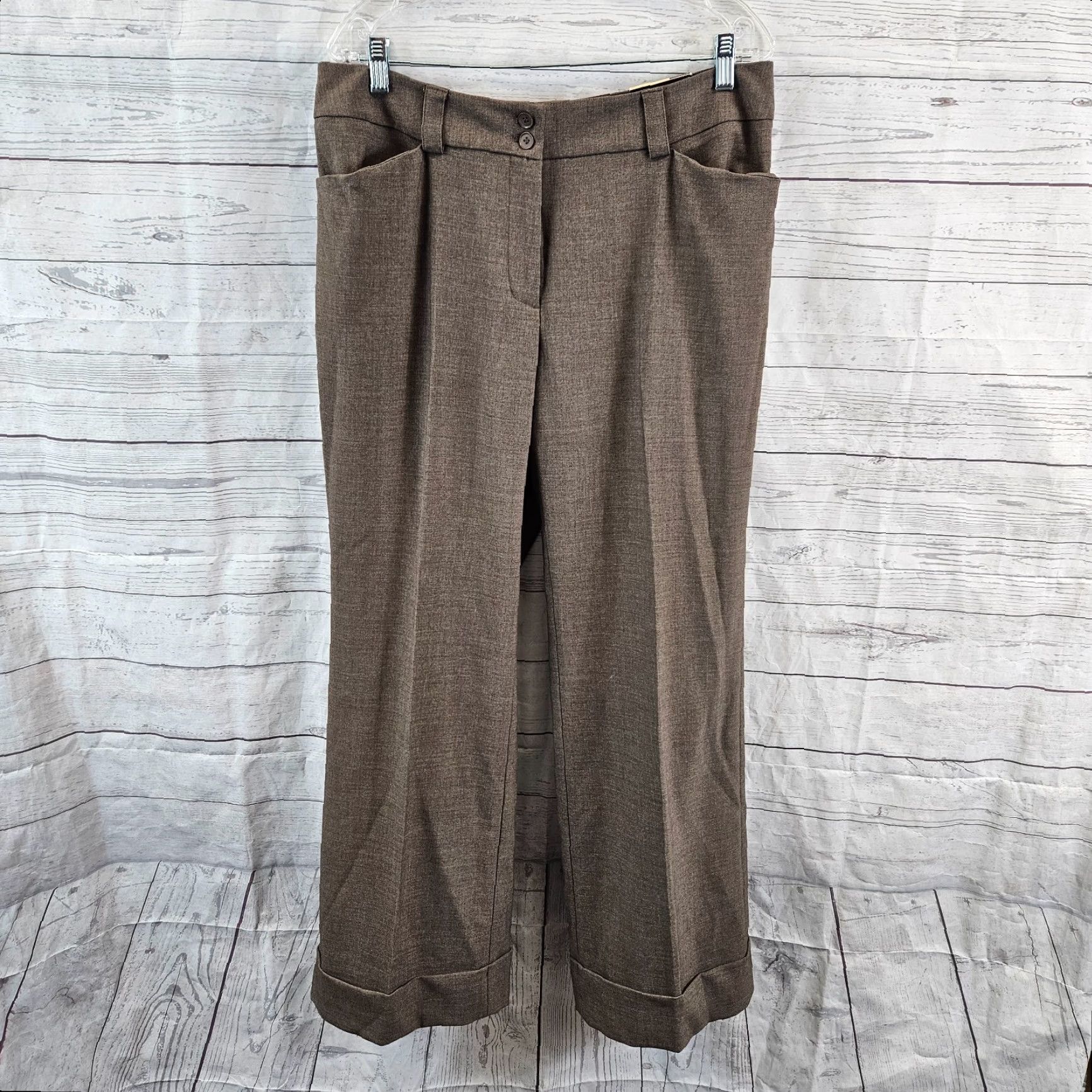 Vintage Lane Bryant Womens Houston Trouser Sz 14 Taupe Cuffed Mid Rise Pants Dress Pants Plus Size 14 Brown 32 Inseam Mens? Ladies? Size 36" / US 14 / IT 50 - 2 Thumbnail