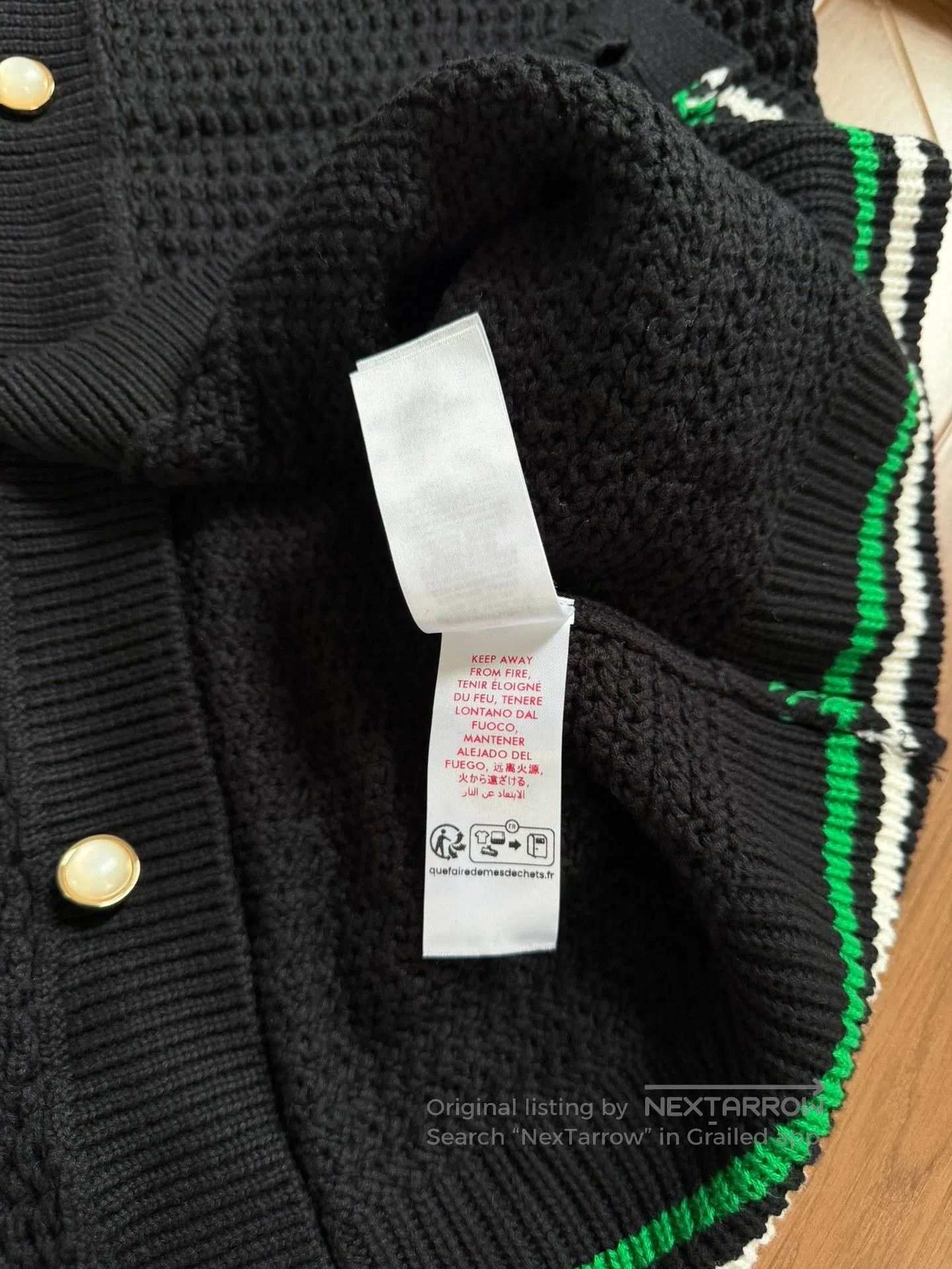 Casablanca CASABLANCA Black Striped Knit Cardigan. Size US M / EU 48-50 / 2 - 7 Thumbnail
