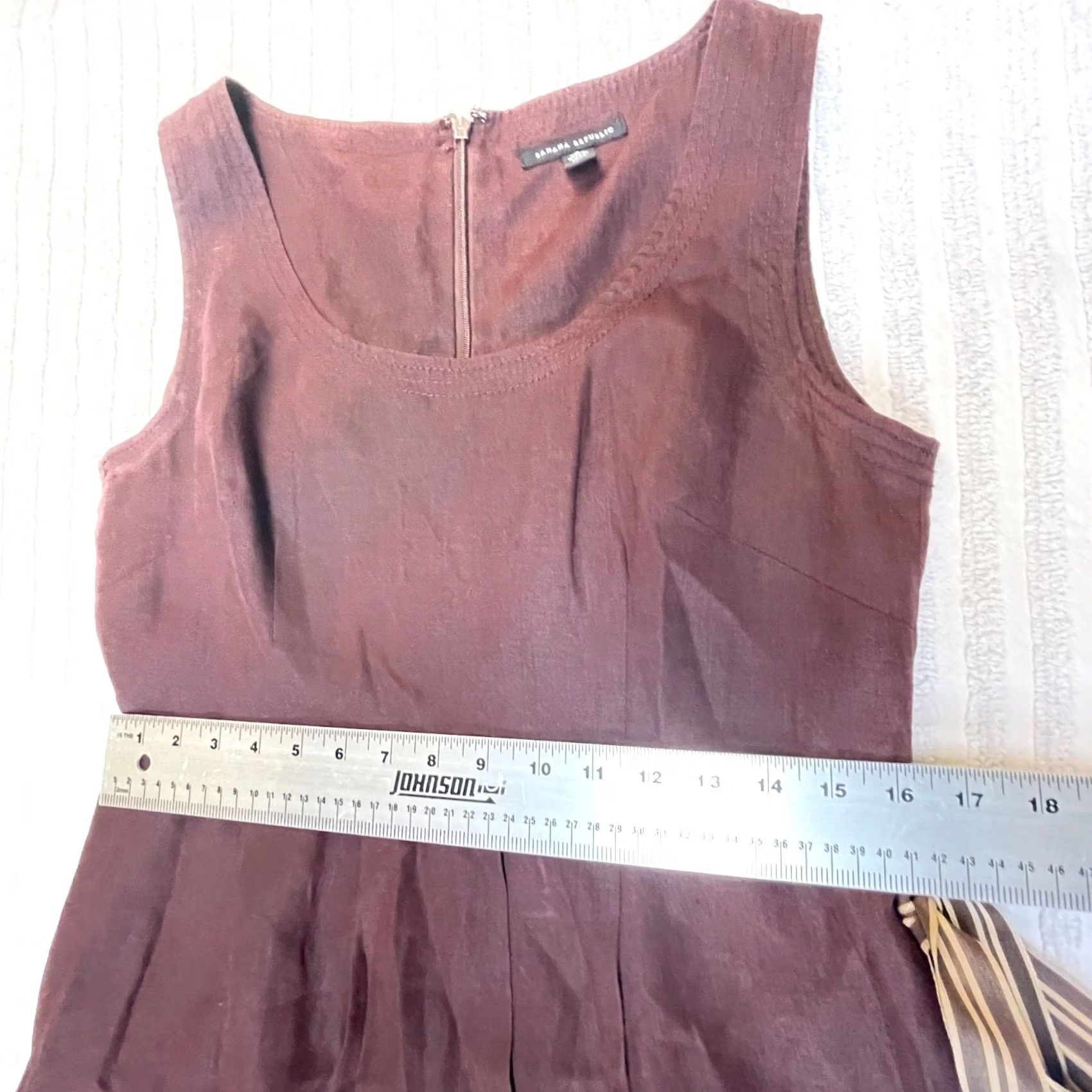 Banana Republic Banana Republic Women Dress Brown Linen A-Line Sleeveless Belted Scoop Neck Sz 8 Size M / US 6-8 / IT 42-44 - 7 Thumbnail