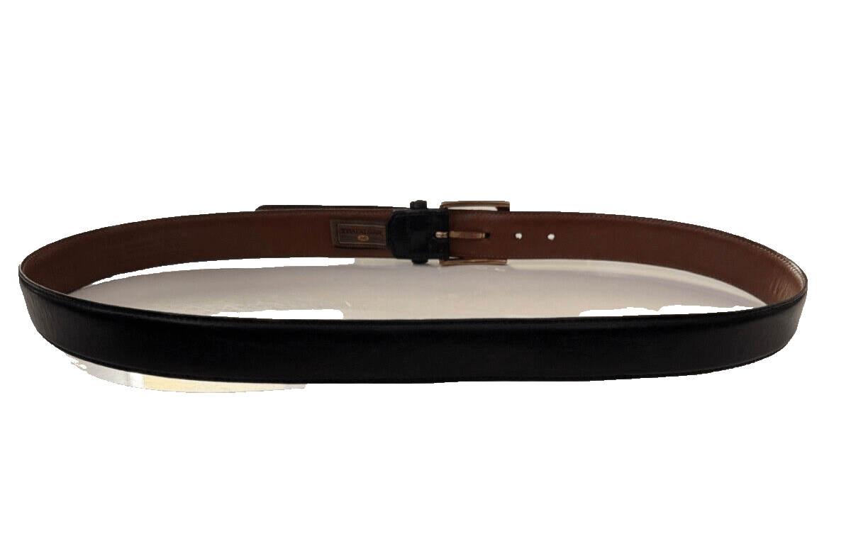 Trafalgar Trafalgar Cortina Men's Sz 36 Black Hand Made Leather Belt Size 36 - 5 Thumbnail