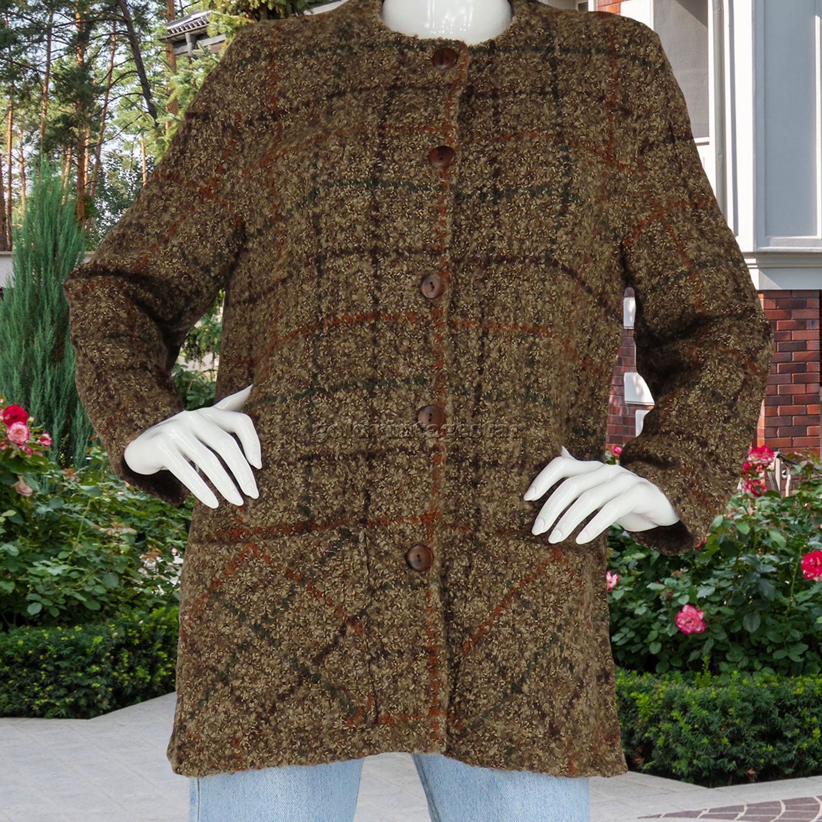 Vintage Checkered Wool Sweater Jacket Size S / US 4 / IT 40 - 1 Thumbnail