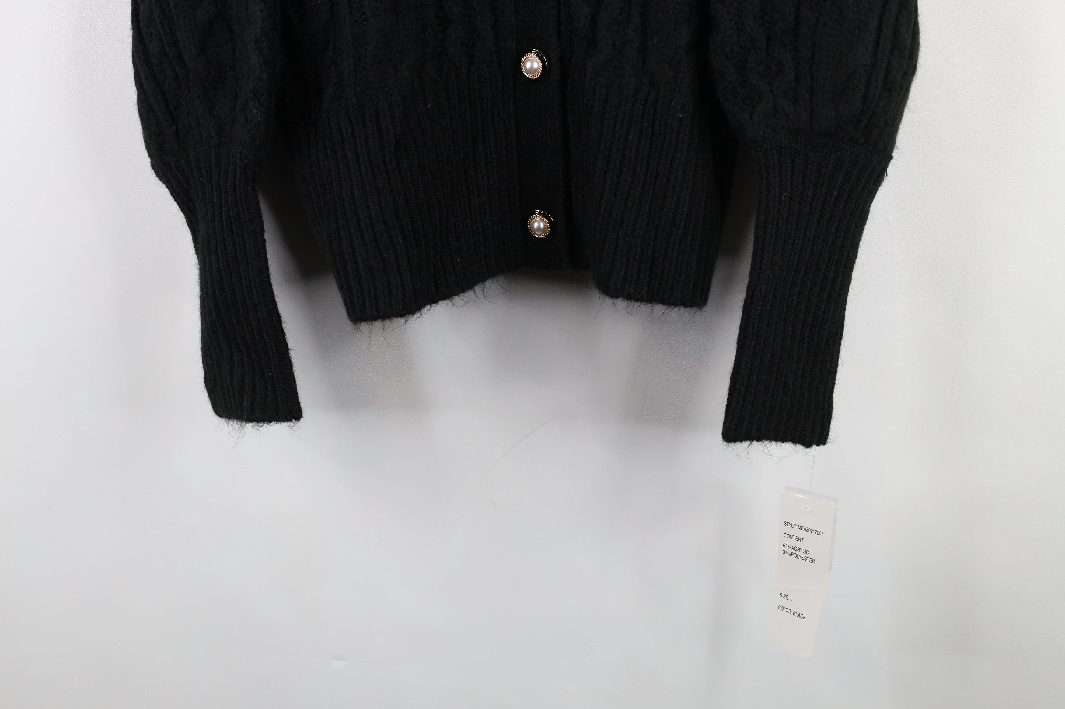 Vintage Deadstock Vintage 90s Streetwear Cable Knit Cardigan Sweater Size L / US 10 / IT 46 - 4 Thumbnail