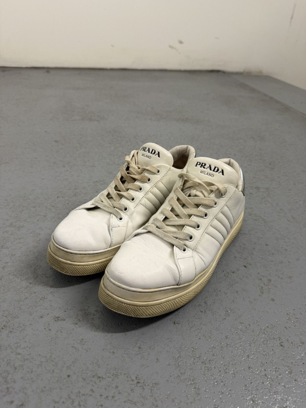 Prada Prada Logo Double Wheel Sneakers Size US 8 / EU 41 - 1 Thumbnail