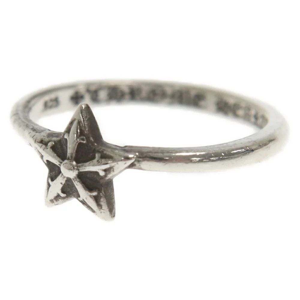 image of Chrome Hearts 5 Point Bubblegum Star Ring - Size 4 in Silver, Men's