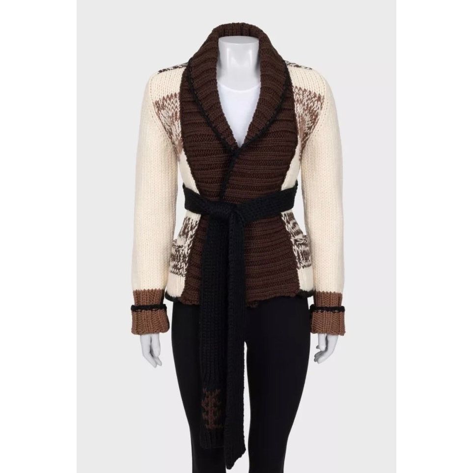 Saint Laurent Vintage Knit Belted Cardigan – Size M