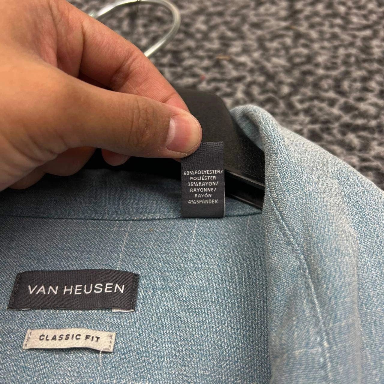 Van Heusen Van Heusen Button Down Shirt Men 18-18 1/2 Blue Collared 2XL Size US XXL / EU 58 / 5 - 3 Thumbnail