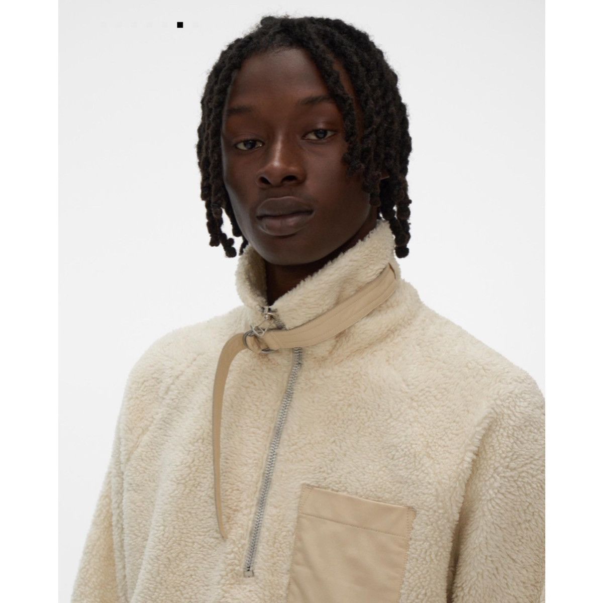 Helmut Lang HELMUT LANG SHAGGY FLEECE/LEATHER PULLOVER Size US XL / EU 56 / 4 - 2 Thumbnail