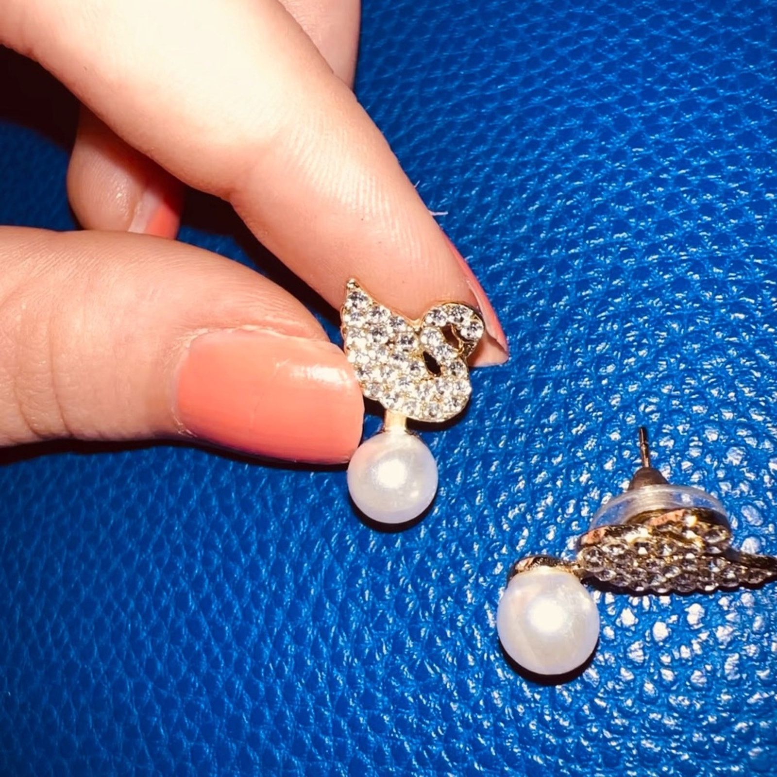 Other Gorgeous Swan Zircon Pearl Earrings Size ONE SIZE - 4 Thumbnail