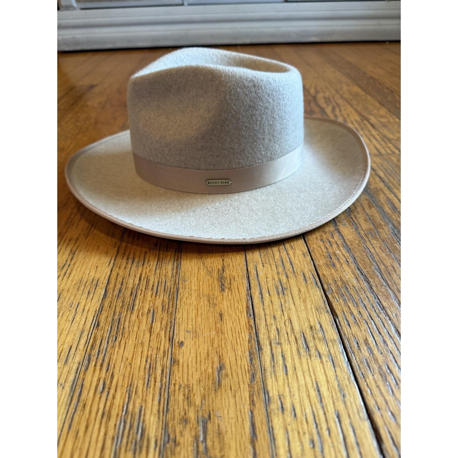 Other Gigi Pip Hat Fedora Fitted 57 Beige Wool Wide Brim Rancher Size ONE SIZE - 1 Thumbnail