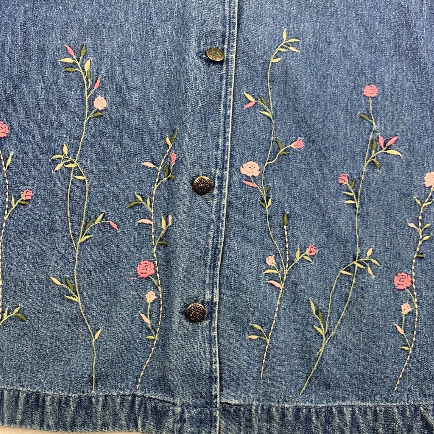 Vintage VINTAGE Classic Elements Floral Button-Up Womens Large Blue Flowers 90s Y2K 90s Size L / US 10 / IT 46 - 2 Thumbnail