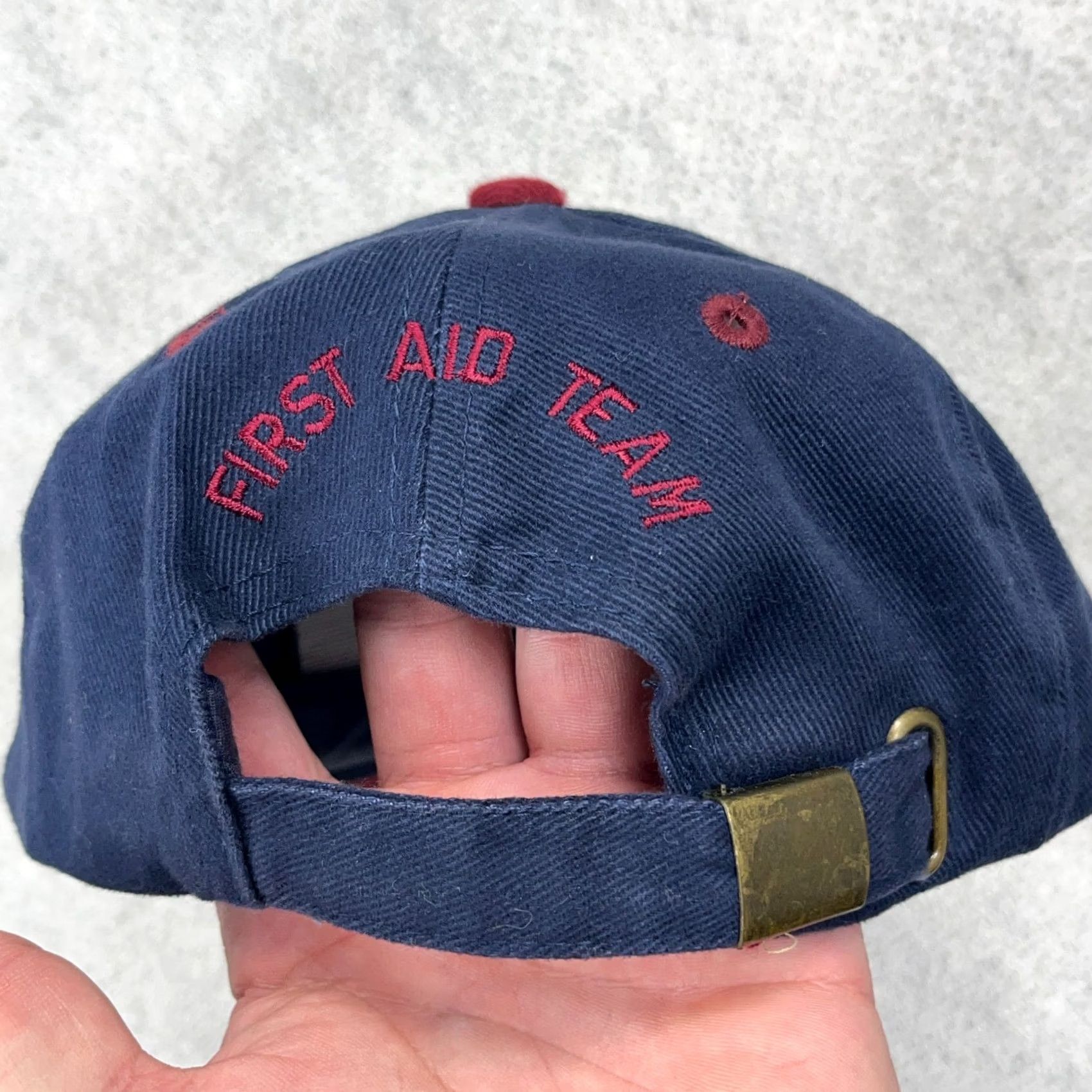 Vintage VINTAGE Joy Global Coal Mining Hat Cap Blue Red Twill Strap Back Adjustable Mens Size ONE SIZE - 4 Thumbnail