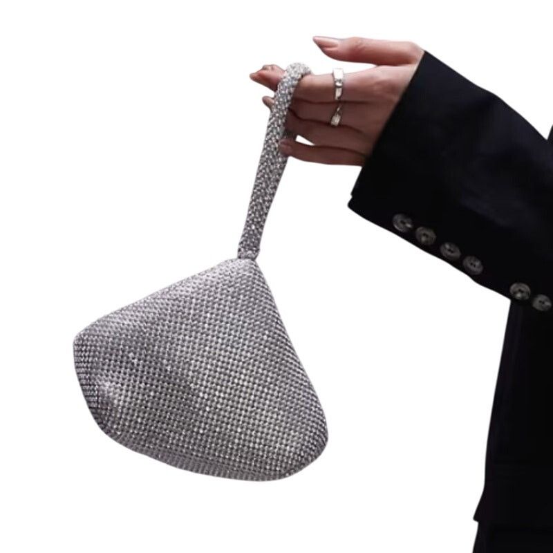 Topshop Topshop Gigi Embellished Grab Bag in Silver Size ONE SIZE - 1 Thumbnail