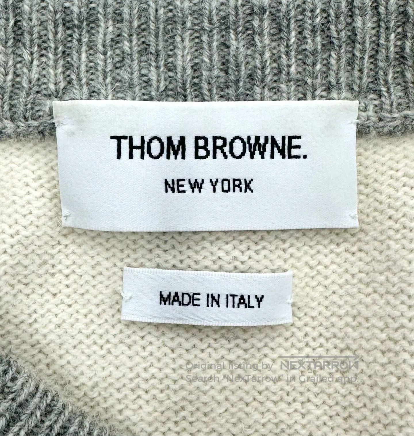Thom Browne Thom Browne White and Gray Color Block Classic Four Stripe Size US L / EU 52-54 / 3 - 3 Thumbnail