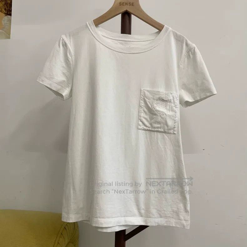 Hermes Hermes White embroidered pocket T-shirt Size XXS / US 00 / IT 34 - 1 Thumbnail
