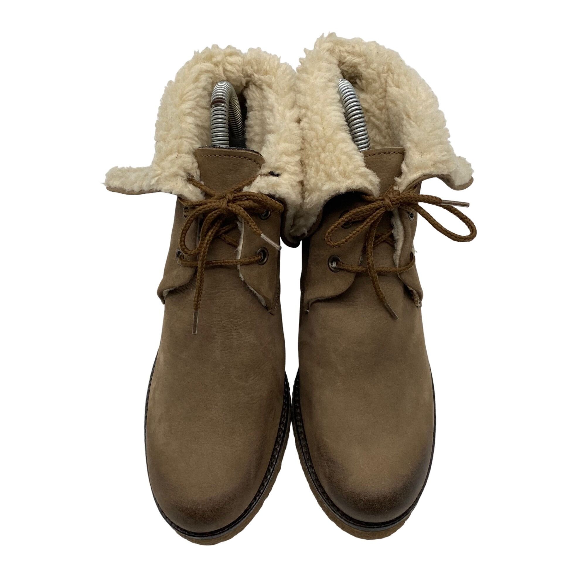 Other Maria Tan Suede leather Sherpa Lined Fold over ankle Bootie Size US 8 / IT 38 - 5 Thumbnail