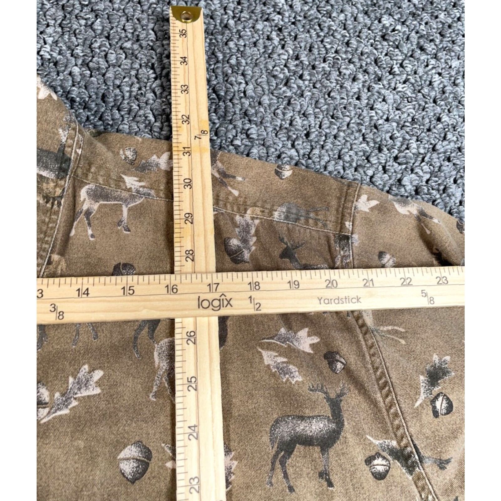 Vintage Cabela's Deer Print Button-Up Shirt Adult XL Tall Brown Long Sleeve Outdoor Nature Mens Size US XL / EU 56 / 4 - 7 Thumbnail