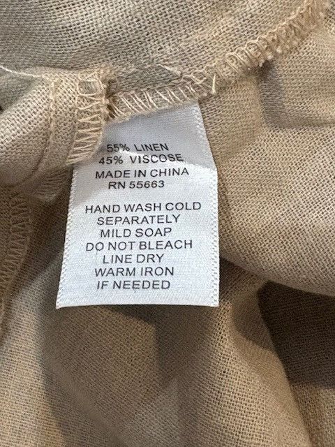 Cynthia Rowley Linen Mini Dress with ¾ Puff Balloon Sleeves in Beige Size L / US 10 / IT 46 - 9 Thumbnail