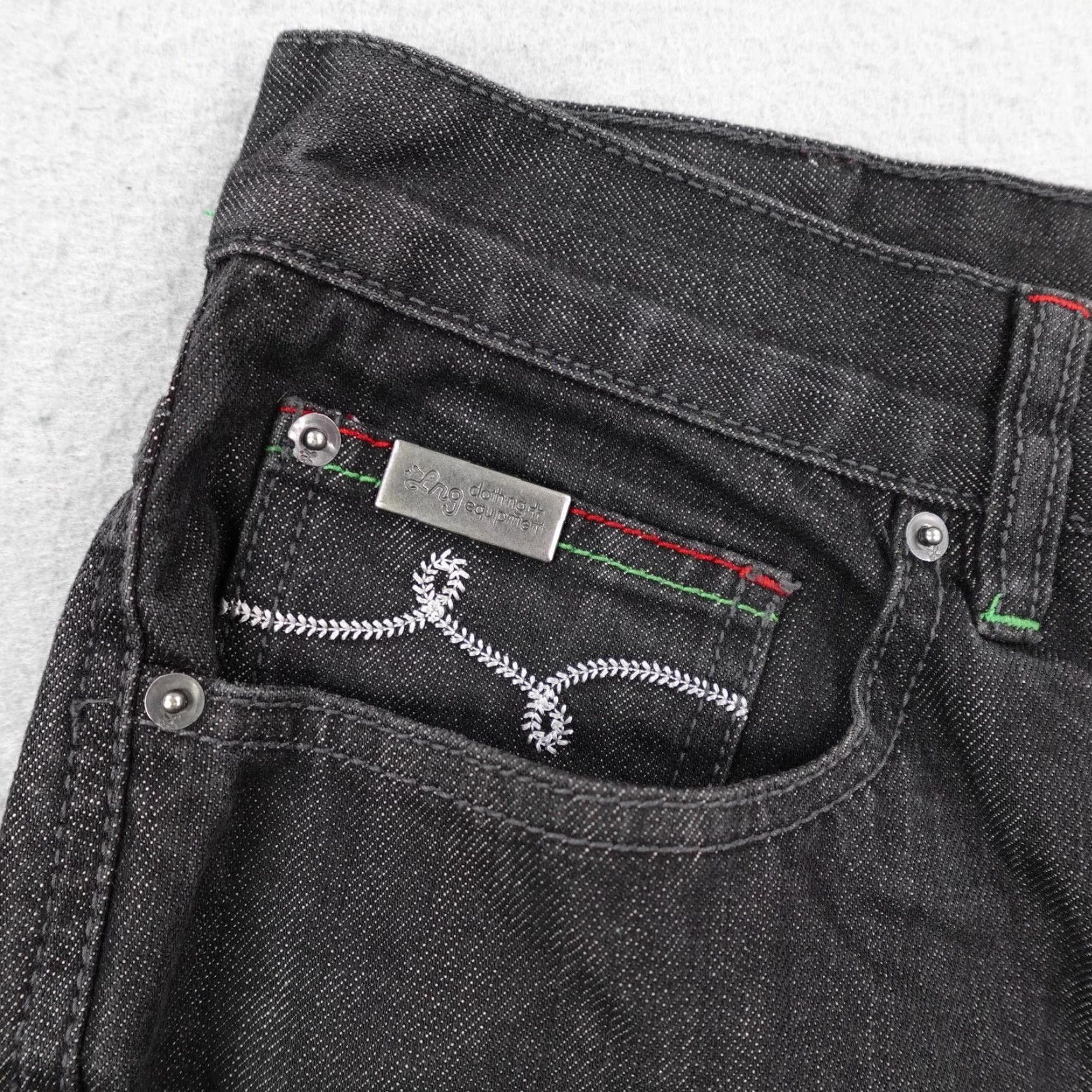 Denime VINTAGE LRG Jeans Mens 38x33 Black Denim Loose Baggy Straight Leg Skater Y2K Size US 38 / EU 54 - 4 Thumbnail